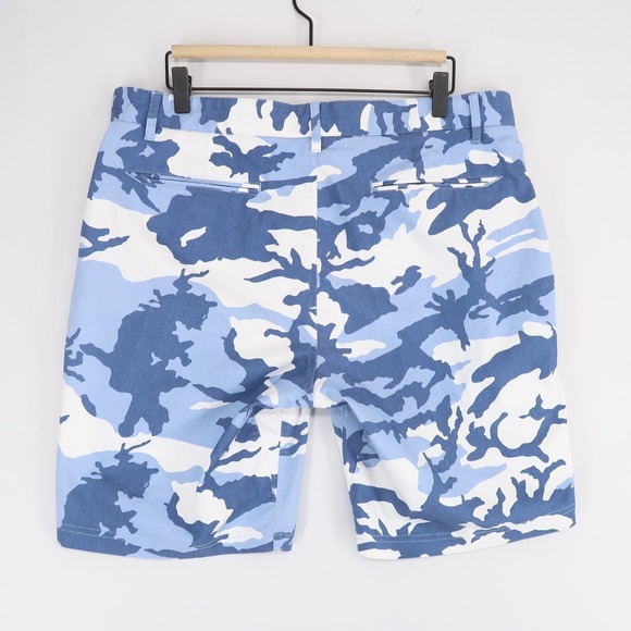 Nike Golf Shorts Mens 36 Blue Camo Dri Fit Flat Front Stretch Modern Fit Chino - Picture 3 of 9